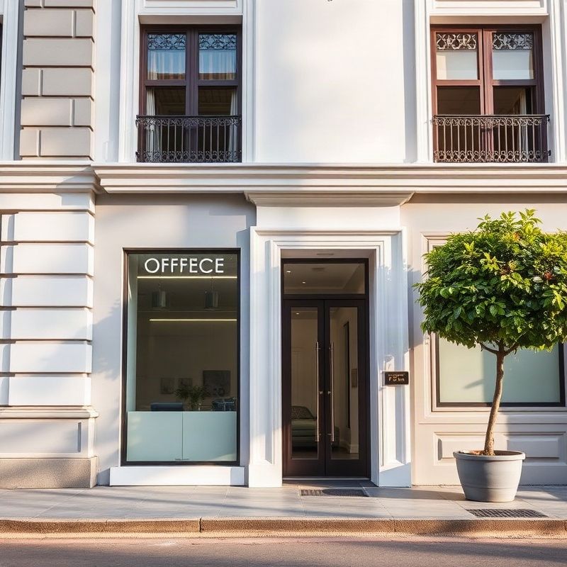 Entrada de una oficina profesional en Av. 18 de Julio, Montevideo